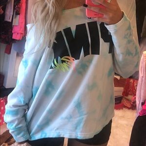 VS PINK off the shoulder hoodie